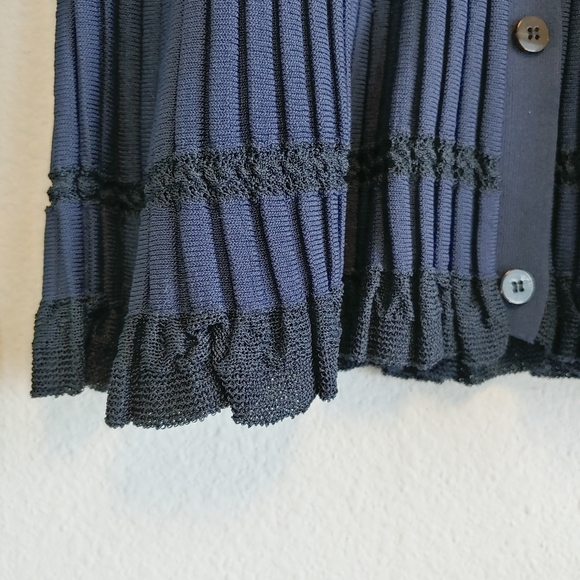 Theory Blue Ribbed Cardigan - Picture 3 of 10